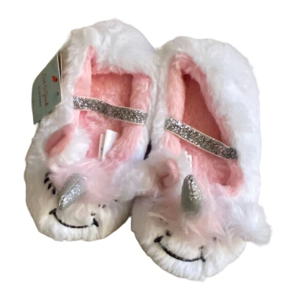 Cat & Jack Toddler Plush Unicorn Slippers With Strap-White-Size 2T/3T-NWT - Picture 2 of 4